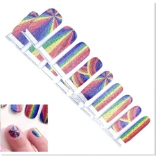 Jaysea Nails Kids Polish Strips - Color Rainbow Unicorn Glitter Nail Art - B4G1!