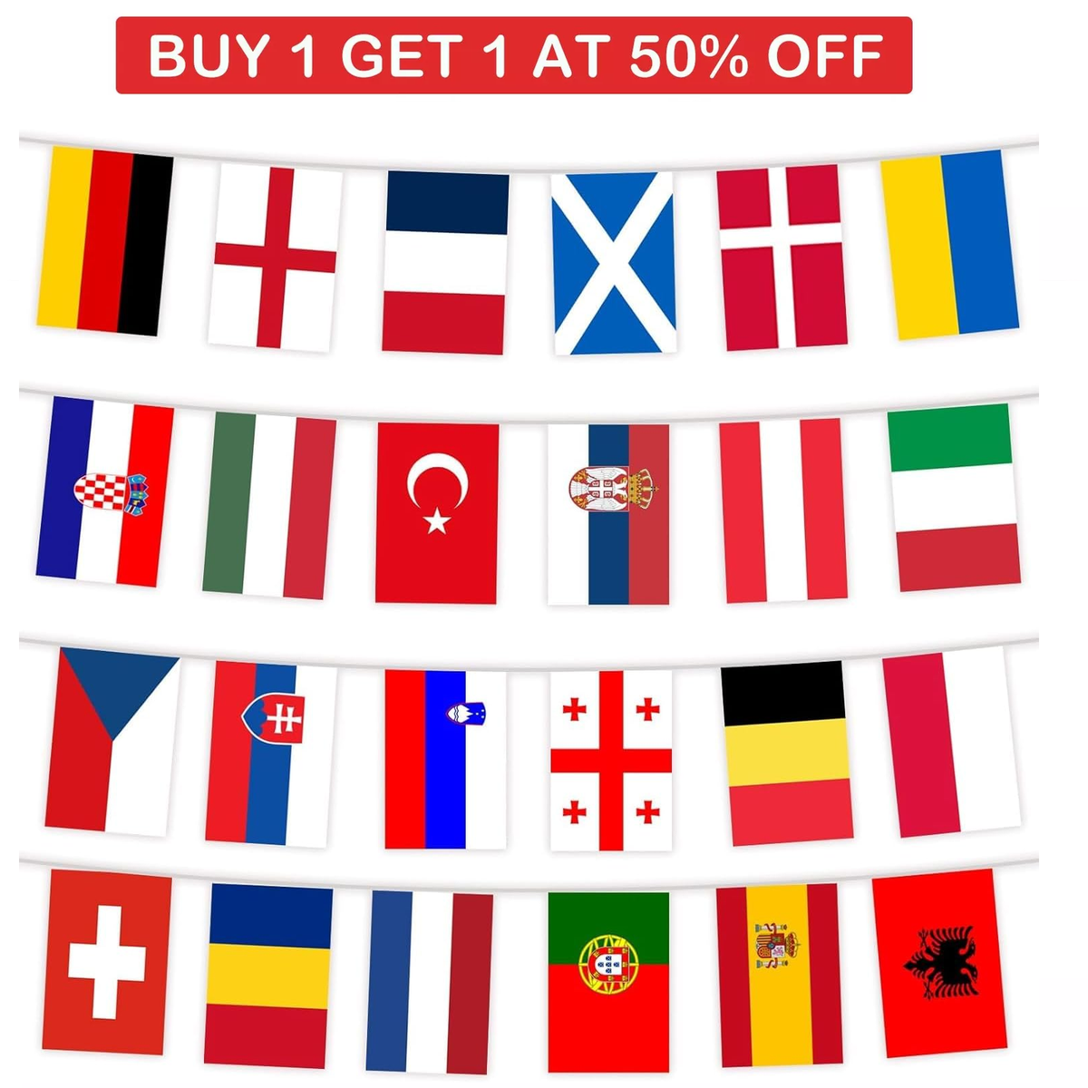 Euro Football Bunting 2024 Cup 8M/24 European Countries Flags