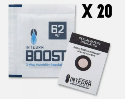 INTEGRA BOOST 62% RH 8 GRAMM HUMIDIPAK 20 X PACK 2-FACH FEUCHTIGKEITSKONTROLLE 8g