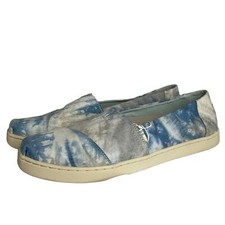 TOMS Youth Earthwise Plant Dyed Gray  Blue Tie Dye Canvas Alpargata Classics