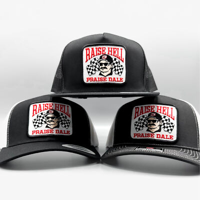 Raise Hell Praise Dale Trucker Hat Dale Earnhardt Nascar Patch on