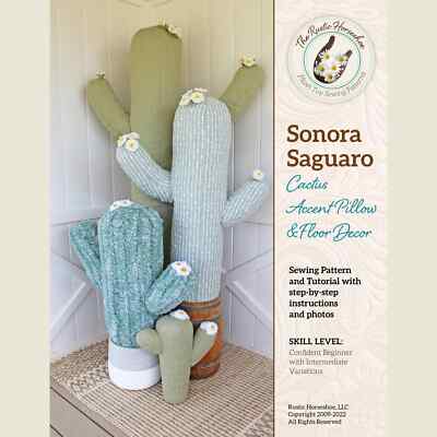 SONORA SAGUARO Soft Pillow & Floor Decor Sewing Pattern by The Rustic Horseshoe