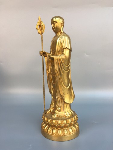 Bronze gilded statue of King Tibetan Bodhisattva - Picture 5 of 8
