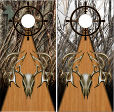 Tribal Buck Skull Camo Hunter Cornhole Wrap Bag Toss Skin Decal Sticker Wraps