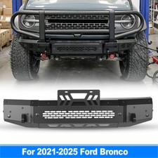 For 2021-2026 Ford Bronco Black Mid-width Front Bumper Coated Steel Heavy Duty For 2021-2026 Ford Bronco Black Mid-width Front Bumper Coated Steel Heavy Duty
