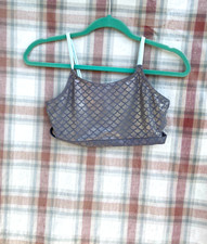 Justice Girl  s Size 16 Gray/Silver Adjustable strap Sports Bra top