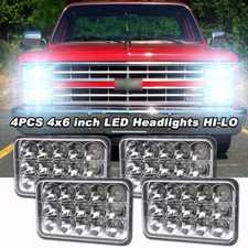 4pcs 4x6" LED Headlights HI-LO Beam Lamp for Chevy Pickup 1981-87 C10 K10 Blazer