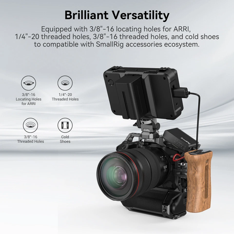 SmallRig R5 R6 R5 C Camera Cage for Canon EOS R5/R6/R5 C with ARRI Top Handle  - Image 2 of 4