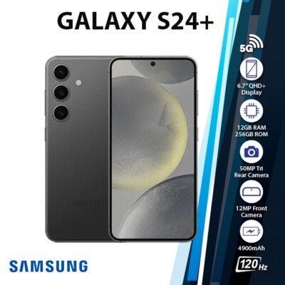 Samsung Galaxy S24+ Plus 5G Android Cell Phone (Black, 12GB+256GB, Dual SIM)