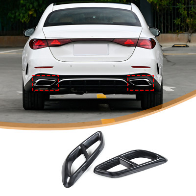 ABS Carbon Fiber Rear Exhaust Tail Pipe Muffler Cover Trim Für Benz E-class 2024