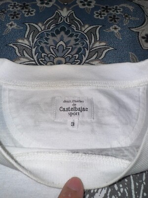 T-shirt Vintage JC De Castelbajac Paris - Bleu Marine, Coton, Boutons Dorés, Taille 40 (M)