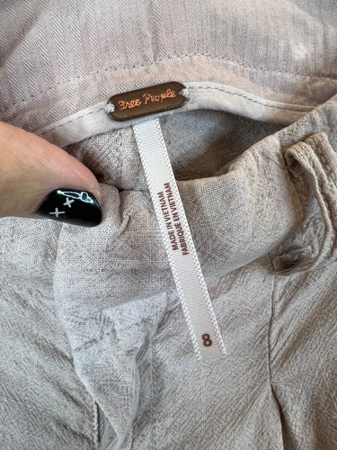 Pantalones Free People Calla Pantalones Reino Unido 12 Piedra Natural Lino Plisado A Medida BN - Imagen 5 de 13