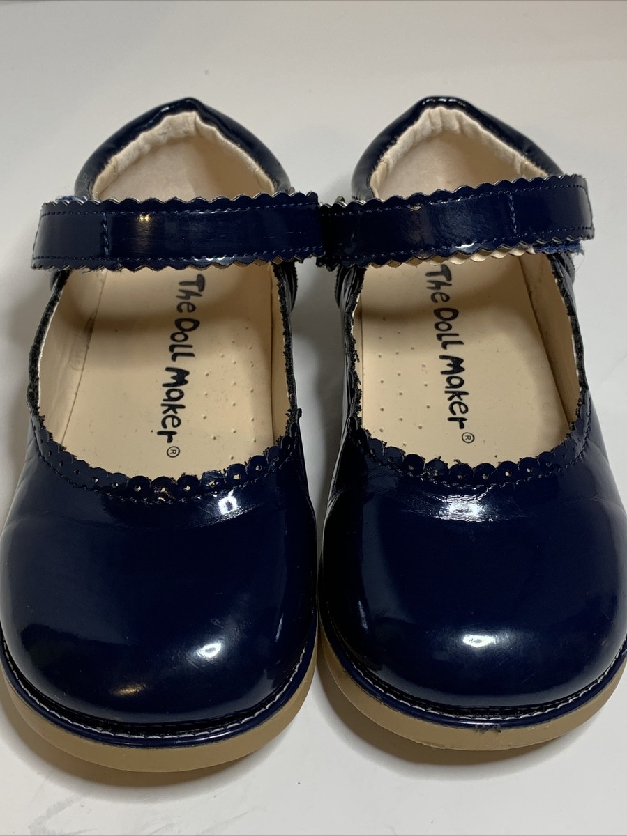 The Doll Maker Size 10 Navy Blue Patent Leather Mary Jane Shoe EUC