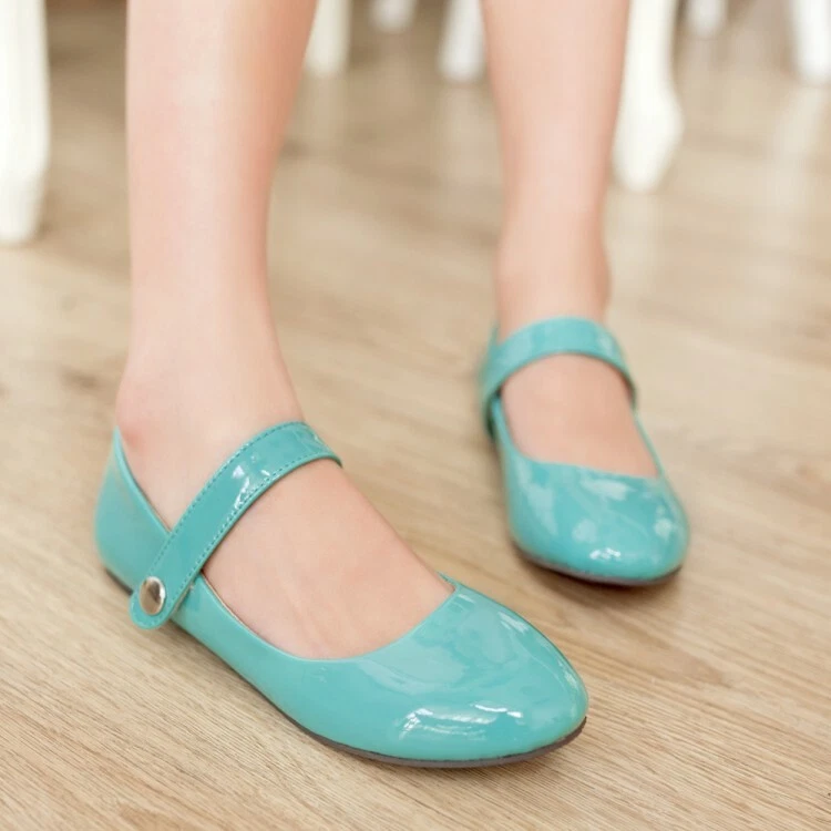 Plus Size US 4 14 Womens Mary Janes Casual Flat Round Toe Court