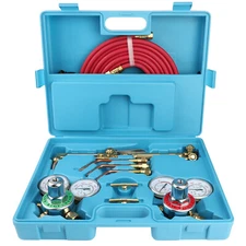 Gas Welding And Cutting Kit Oxygen Torch Acetylene Welder Tool with 3 Nozzles
