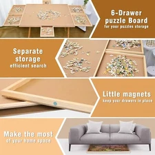 Puzzle Table 1500 Pieces for Adults with Drawers Puzzles Board No table legs