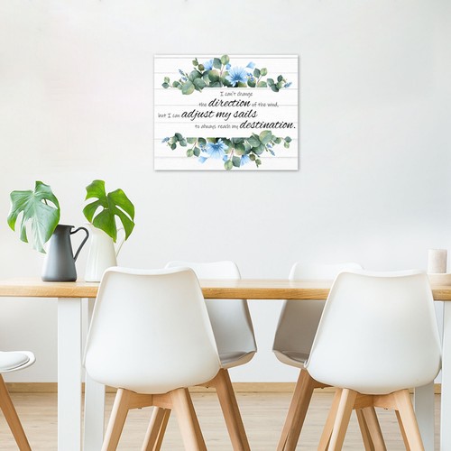 Arte de pared de lienzo botánico vintage floral azul jardín para baño sala de estar - Imagen 13 de 16