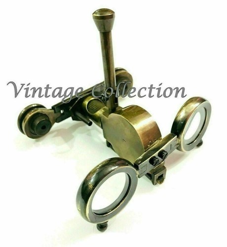 solid brass folding binocular steampunk spyglass With Nautical maritime compass - Picture 1 of 5