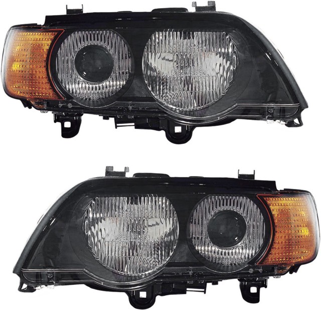 HID Headlights Assembly (w/Bulb Yellow Turn Signal) Pair Set for 0003