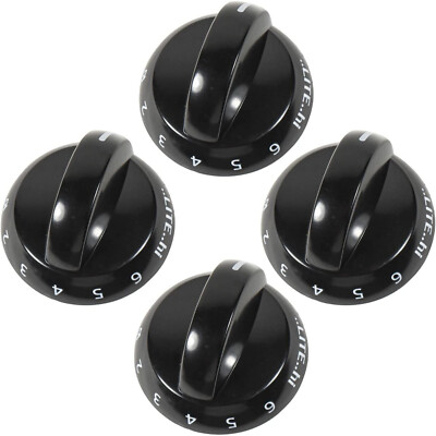 4x HQRP Range Top Gas Stove Valve Knobs for Frigidaire CF CG CR FG GL PL Series