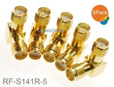 5-Pack SMA Female To RP-SMA Reverse-Polarity Female Right-Angle Adapter