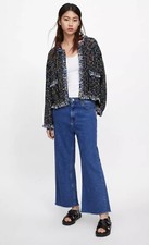 NWT Zara Black Multicolor Knit Jacket Sz M 3597 001