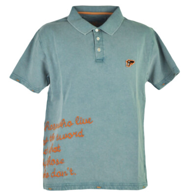 Red Jacket Collar Polo Distressed Wash Gray Quote Button Dress Shirt Mens Adult 