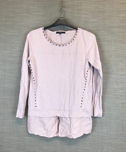 Next Jersey Pullover Jumper Size 14 Pale Pink Stud Detail