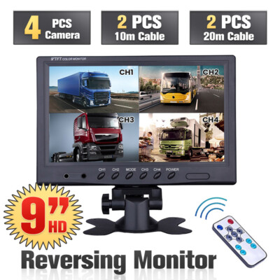 9 Zoll Split Monitor Rückfahrsystem + 4 X Rückfahrkamera Für RV KFW LKW