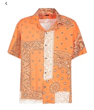 Men's Yoox Short Sleeve, Old School Bandana-Style Print, Short Sleeve Shirt