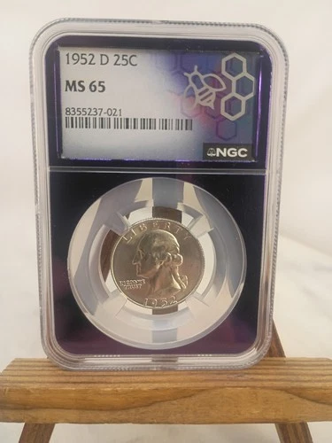 1952 D 25C NGC MS65 Washington SILVER quarter Traderbea PURPLE CORE