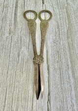 Grape Scissors stamped Silver Plate 7" With Beautiful Design