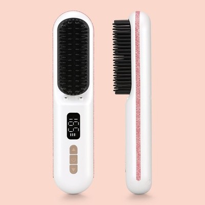 CHRISTINE SHELLY Akku Glättkamm Heißkamm, Haarglätter Bürste 9600mAh,