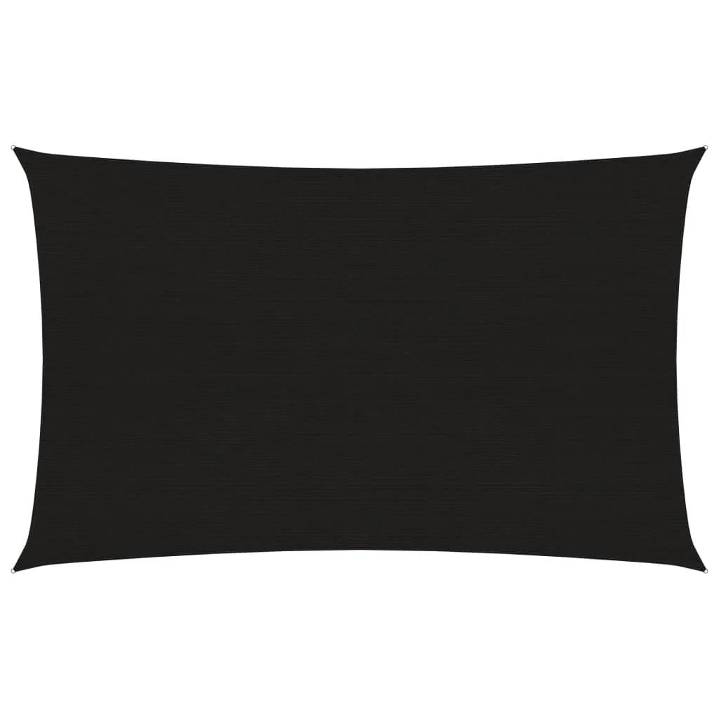 Toile d'ombrage rectangulaire 2x4.5m noire en PEHD 160g/m²