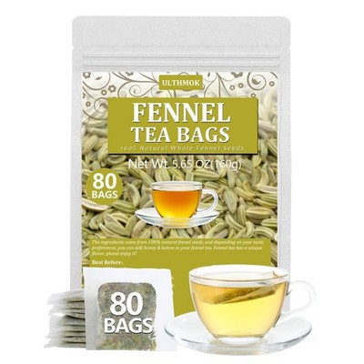 Premium Fennel Tea Bags, 80 Bags. Made with Natural 80 Count (Pack of 1) 