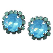 Earrings by Mariana Woman Charming Aqua and Chrysolite Swarovski Crystals