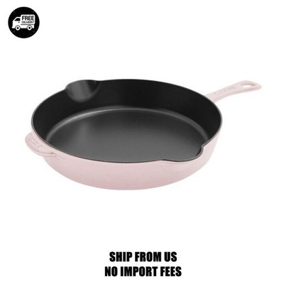 Staub Cast Iron11-inch, Traditional Deep Skillet, Pink Peony