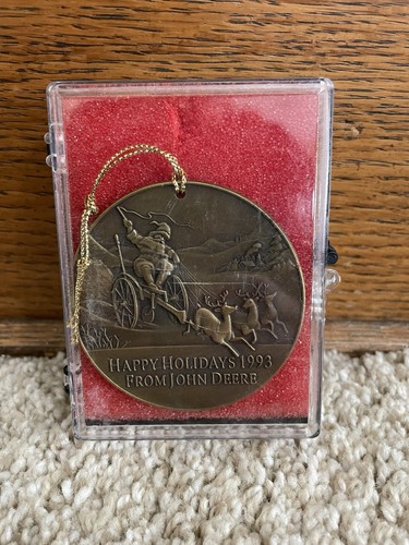 1993 John Deere Limited Edition Antique Brass Christmas Ornament