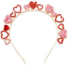 Valentines Day Heart Headband for Women - Glitter Valentine's Day Hair