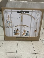 Nattou Baby Wooden Musical Mobile Crib Sleep Baby Felix And Leo Animals New