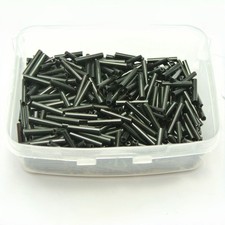 800 Glass Tube Bugle Beads 2X12mm Opaque Black Storage Box