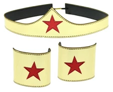 Wonder Woman Cuff and Tiara Adult Cosplay Costume Set B075NT7XXP NO SEND