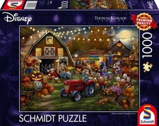 PU1000T.Kinkade Disney, Mickey & Minnie Pumpkin Festival Puzzle Thomas Kinkad...