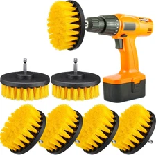 6 Pcs Drill Brush Attachment Power Scrubber Cleaning Kit Multi Purpose Set Brush