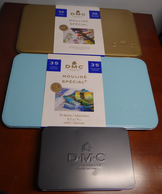 Lot of 3 DMC EMBROIDERY FLOSS COLOR CARD WITH REAL THREAD - Make in France