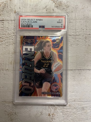 #ad 2024 Select WNBA #14 Caitlin Clark Fever En Fuego Mint PSA 9 $69.99