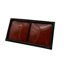 Vintage Art Nouveau Ornate Floral Picture Frame Double Sides Small Bronze Color