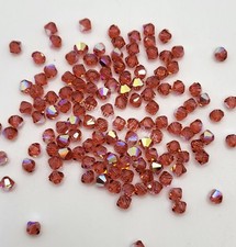 Swarovski Crystal Padparadscha AB Bicone Beads; 3mm 24pc , 4mm 24 6mm 12pc 