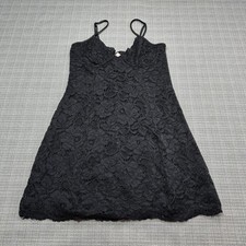 Black Lace Corset Bust Mini Dress Medium Coquette Y2K Lingerie Style Slip