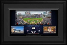 Minnesota Twins Framed 10x18 Stadium Panoramic Collage & Piece of GU Baseball